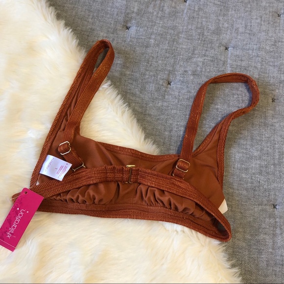NWT xhiliration metallic ribbed bralette bikini L - Picture 4 of 4